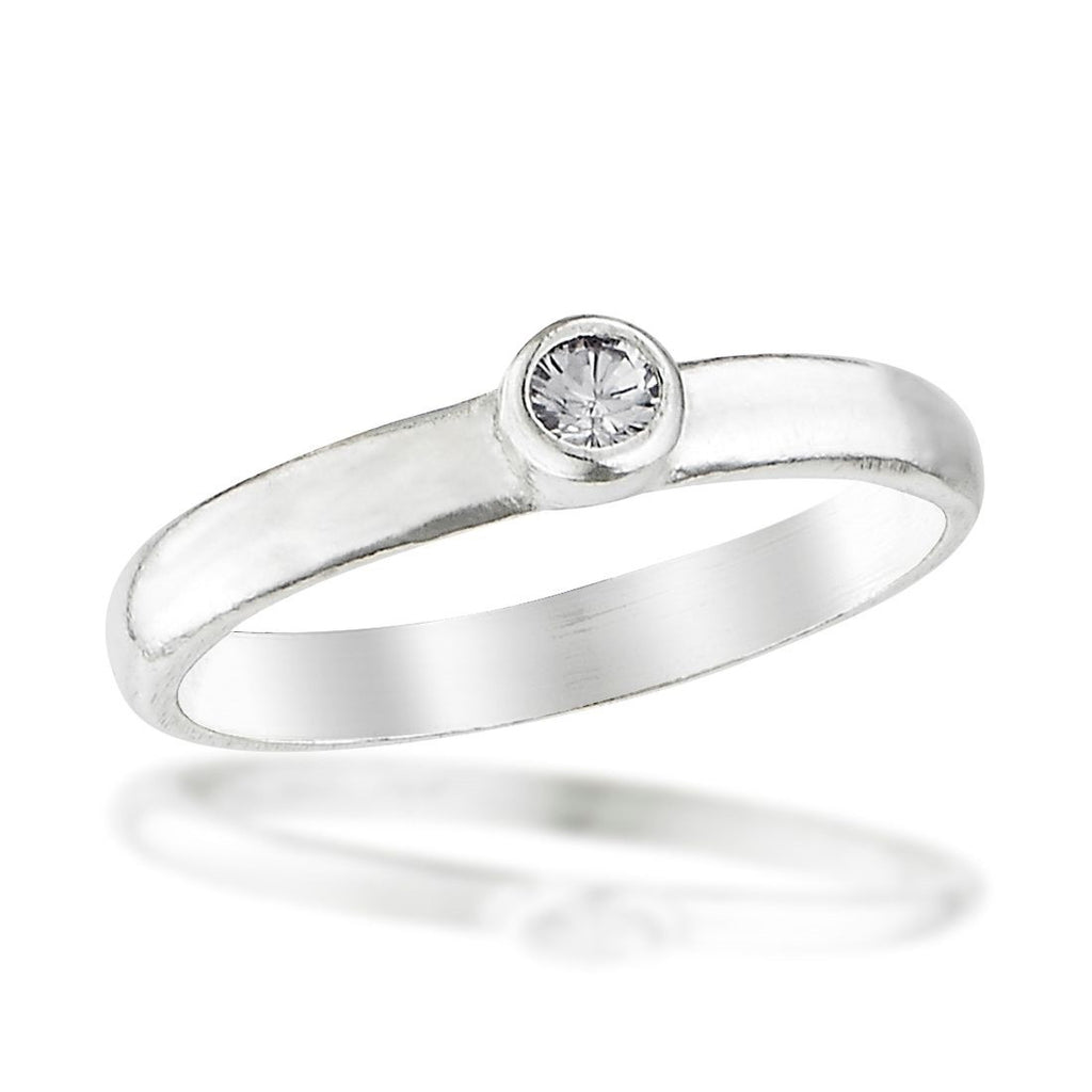 Baby's First Ring in Sterling Silver with a Sparkling CZ